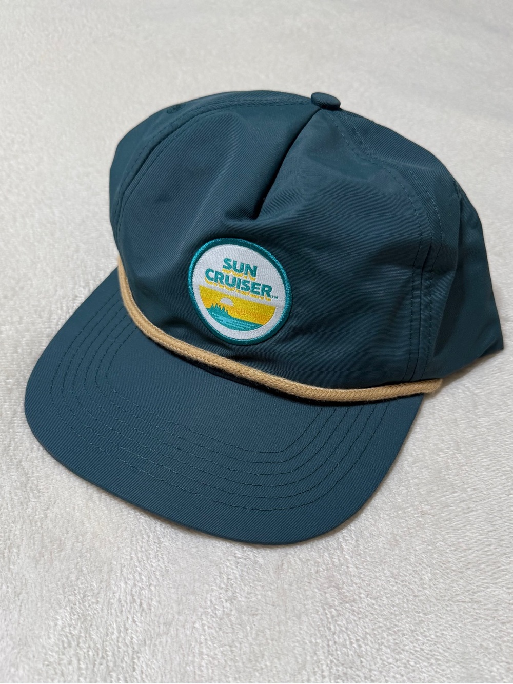 Sun Cruiser Teal Hat Snap Back Rope-Trim Cap NWOT